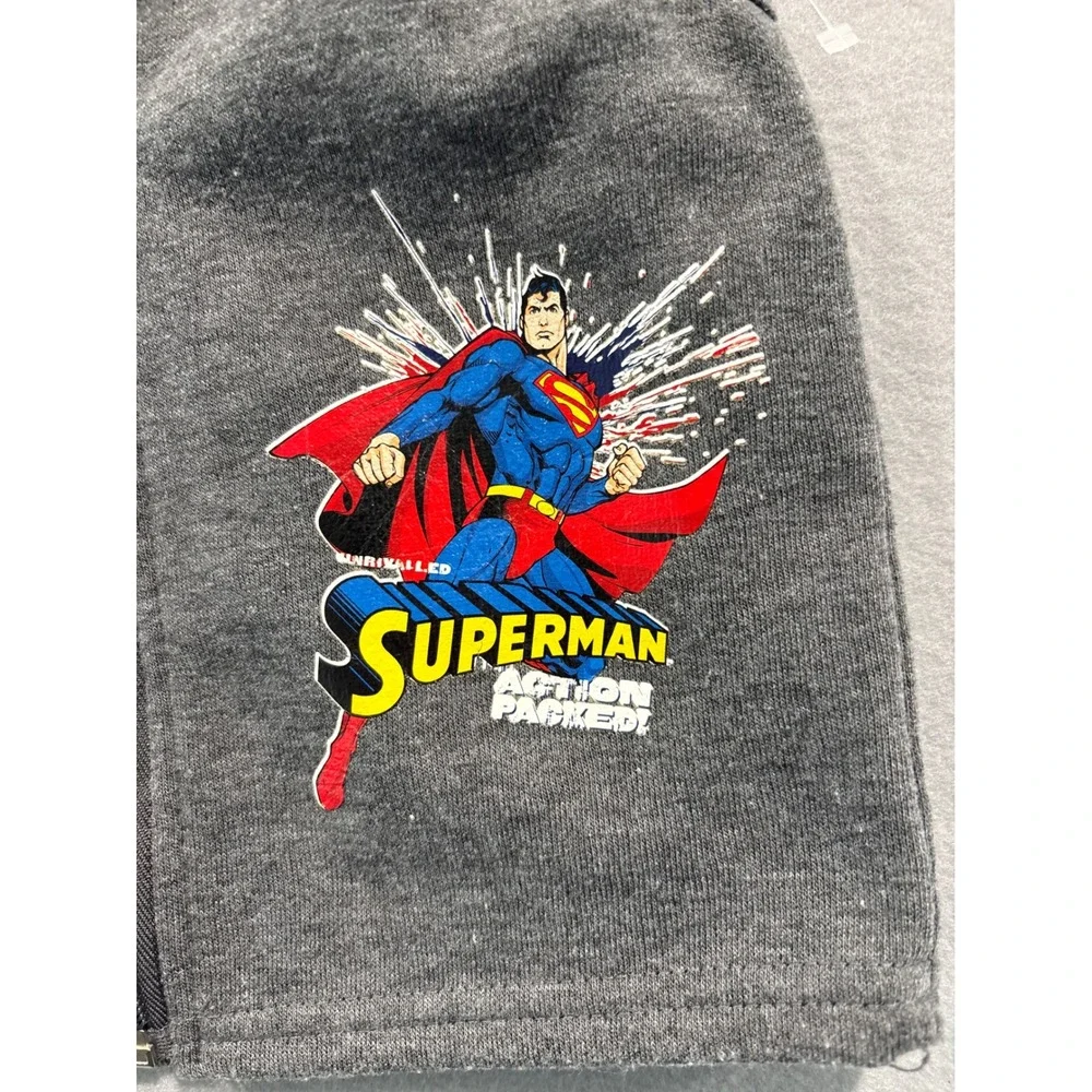 Superman Action Packed Gray Full Zip Fleece Vest Toddler 18M X339-6584-9